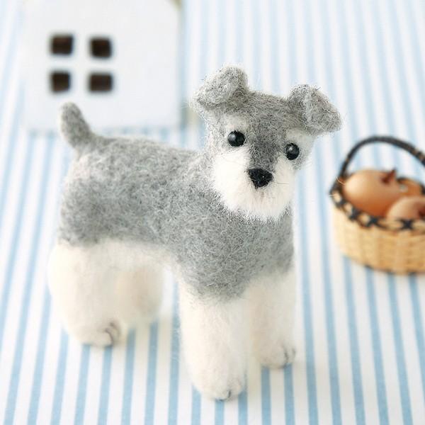 ミニチュアシュナウザーのマスコット手作りキット 羊毛フェルトで作る犬のぬいぐるみ手芸パック 自由研究 Hm F441 423 幸せデリバリー 通販 Yahoo ショッピング
