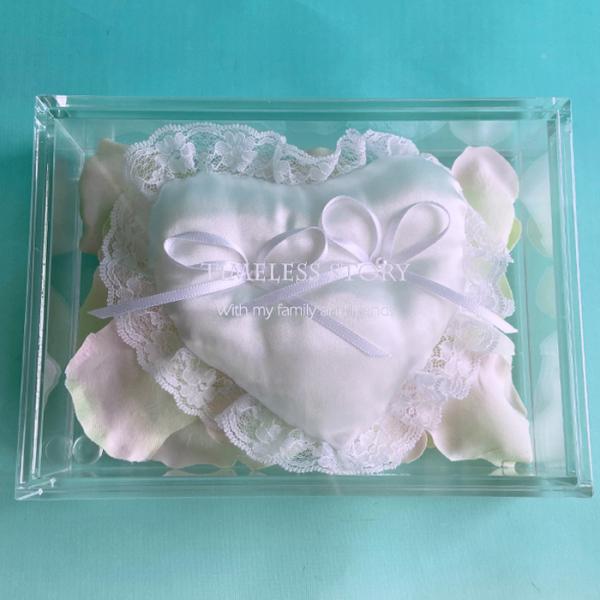 クリアボックス リングピロー 完成品 結婚式 ふた付き リングボーイ