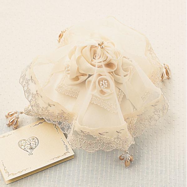 ローズベール リングピロー 完成品 シャンパンゴールド 結婚式 人前式 チャペル式 結婚祝い