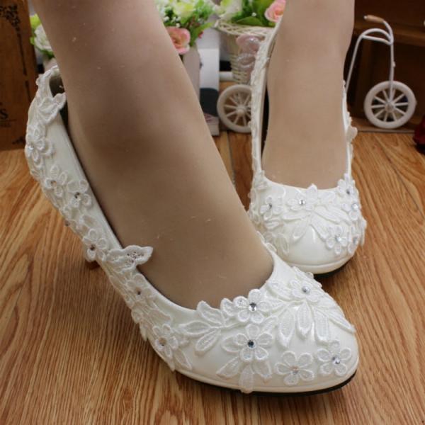 ウェディングシューズ ハイヒールパンプス 結婚式 レディースシューズ 美脚効果フラットシューズ 白 Qh5 しあわせクローゼット 通販 Yahoo ショッピング