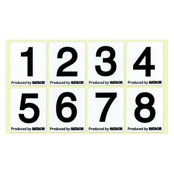 ■内容：ホールナンバーシール（No.1〜No.8）■サイズ：シール１枚あたり 約 58mm×48mm■対応スタートマット：羽立工業製の全てのマット