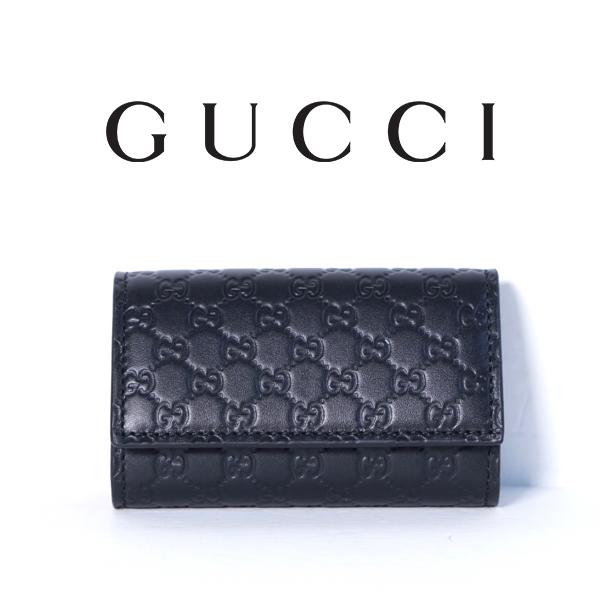 グッチ GUCCI キーケース マイクロ GGシマ 6連 ブラック 新品 150402 BMJ1N ...