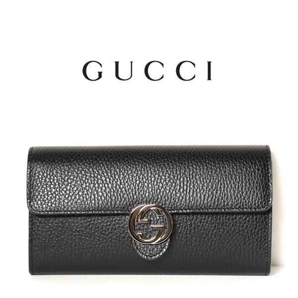 グッチ GUCCI 長財布 インターロッキングG 二つ折り ブラック 615524