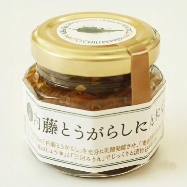 商品名：発酵 内藤とうがらし内容量：50g原材料名：にんにく、とうがらし、漬け原材料[しょう油（大豆・小麦を含む）、本みりん、三温糖）アレルゲン：小麦、大豆賞味期限：製造日より180日原料原産地名：とうがらし（東京、新宿）にんにく（青森産）...
