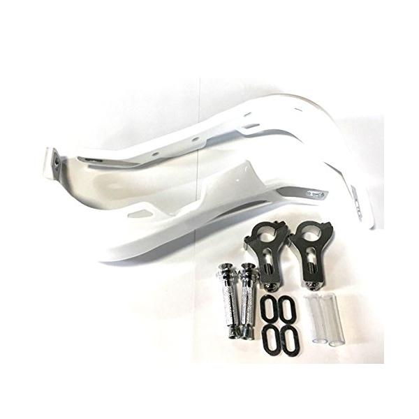 バイク ハンドガード ナックルガード 芯入り ホワイト 汎用 オフロード カスタム パーツ 社外品 ケース ボックス サポート 工具 部品 エンジン マウント