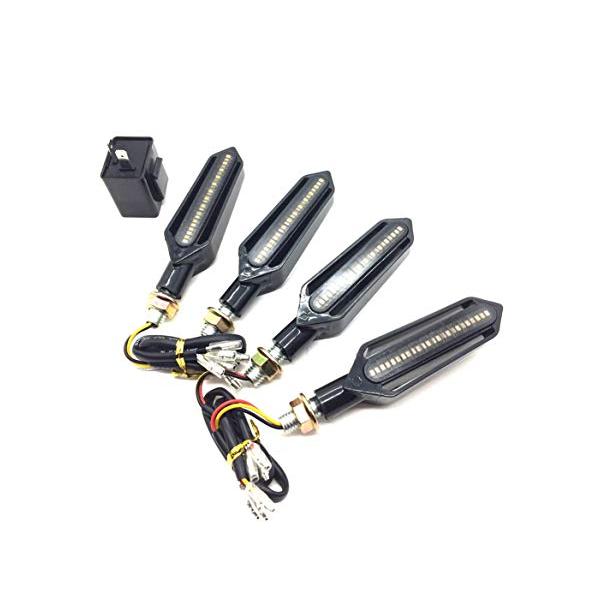 バイク用 12V LED シーケンシャル ウインカー 流れる ウィンカー 4個 リレー セット 2ピン ホワイト 白 ポジション レッド 赤 ブレーキ 汎用品