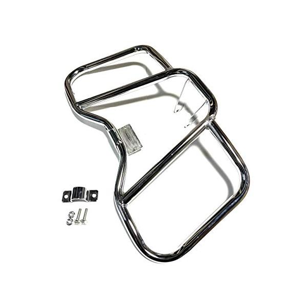 スズキ 用 エンジンガード バンパー シルバー メッキ 銀 GN125 GN125H GN125-2F HJ125-8 等 社外品 カスタム パーツ 部品 (シルバーメッキ)