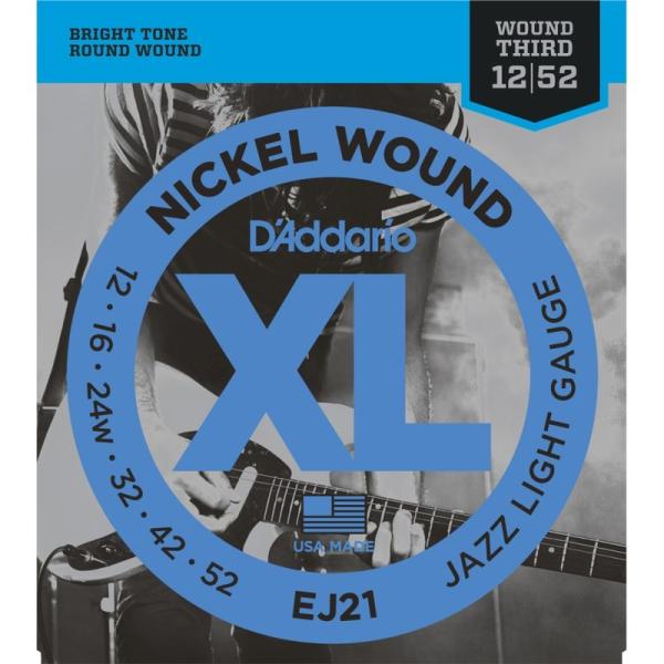DfAddario XL Nickel Electric Guitar Strings EJ21 (Jazz Light/12-52)