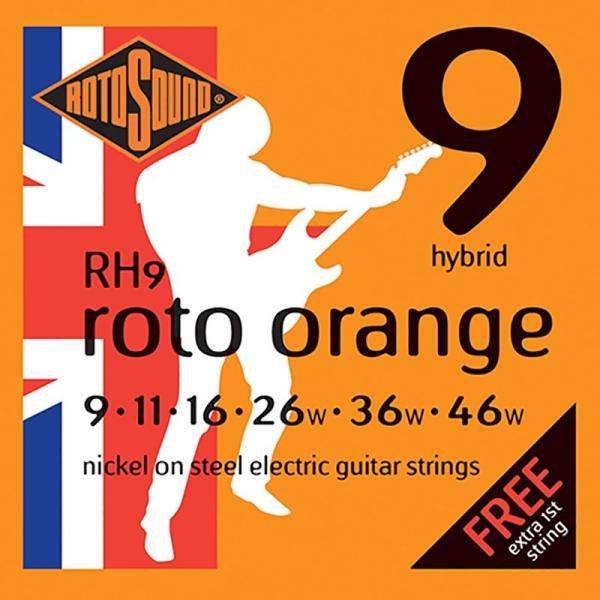 ROTO SOUND yubNtCf[Z[z Electric Guitar Strings RH9 Roto Orange - Hybrid