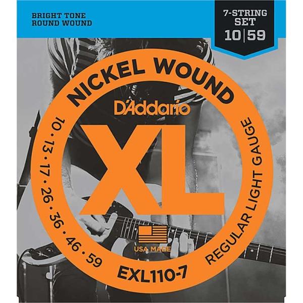 D�fAddario XL Nickel Electric Guitar Strings EXL110-7 (Regular Light 7-string/10-59)