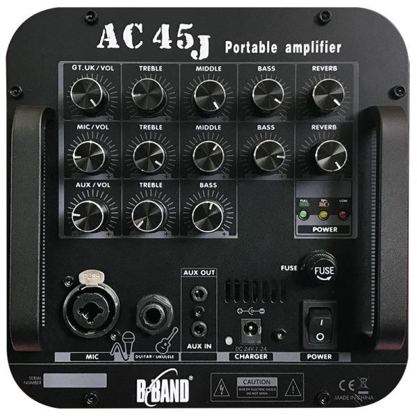 B-Band AC45J」！超小型、45Wでギター、マイク、AUXの3chを出力できる 