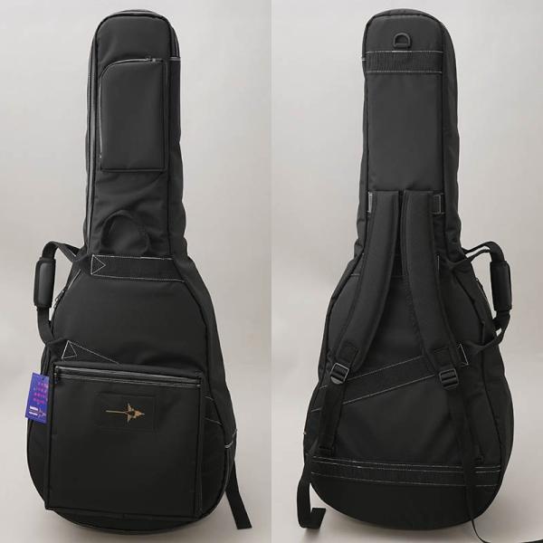 IKEBE ORDER Protect Case for Acoustic Guitar (000 Size / Black w/White Stitch)