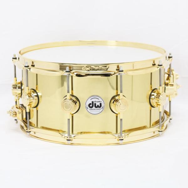 Collector's Series Polished Brass Snare Drum 14 x 6.5 Gold Hardware
