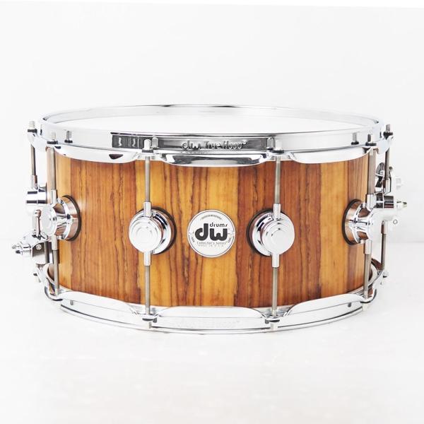 Collector's Pure Maple Old Style VLT Snare Drum 14×6.5 Natural Hard Satin Over Vertical Tropical Olive