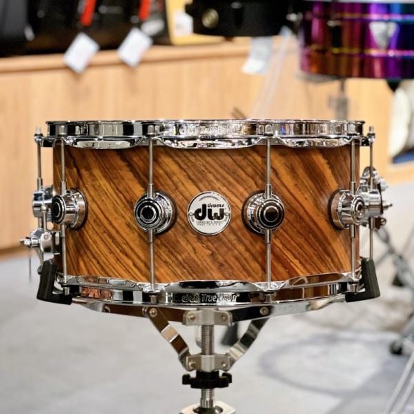 Collector's Pure Maple Old Style VLT Snare Drum 14x6.5 - Natural Hard Satin Over Twisted Tropical Olive