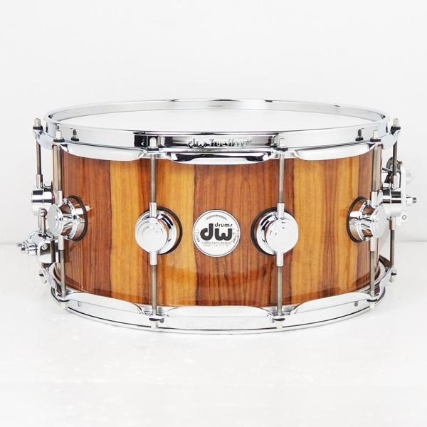 Collector's Pure Maple Old Style VLT Shell Snare Drum 14×6.5 Natural Lacquer Over Vertical Tropical Olive