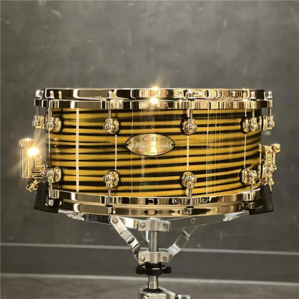 Masterworks Snare Drum 14x6.5 Gold Swirl on Black Carbon