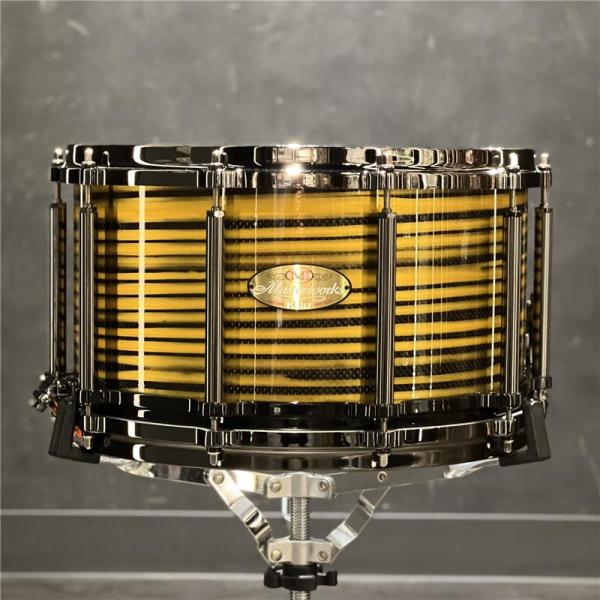 Masterworks Snare Drum 14x8 Free Floating - Gold Swirl on Black Carbon