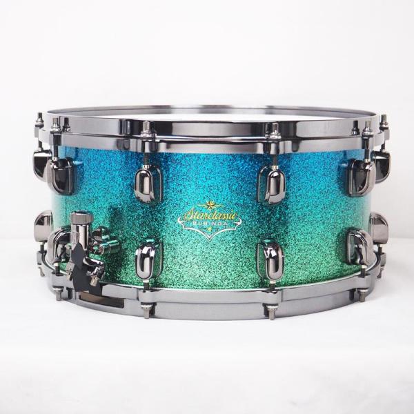 Starclassic Bubinga Snare Drum 14" x 6.5" - Emerald Sea Sparkle Fade (BS1465BN-ESS)