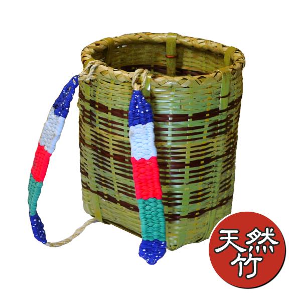 送料無料【竹製背負いかご 丸型・小】背負い籠 背負子 竹 背負いかご
