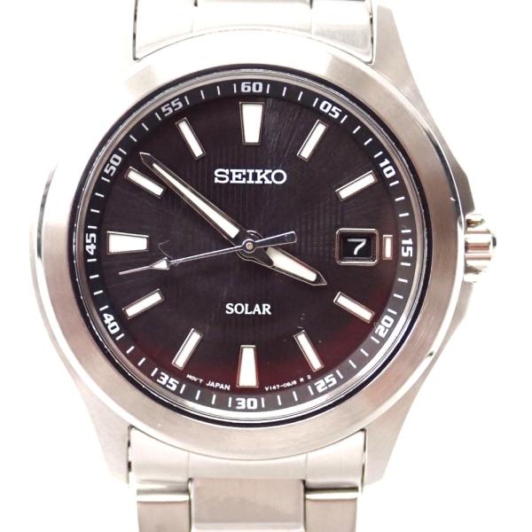 SEIKO セイコー【美品】Ｖ147-0AR0 ソーラー腕時計 17-19cm SEIKO（セイコー） Ft1285081 腕時計 ソーラー デイト V147-0AR0