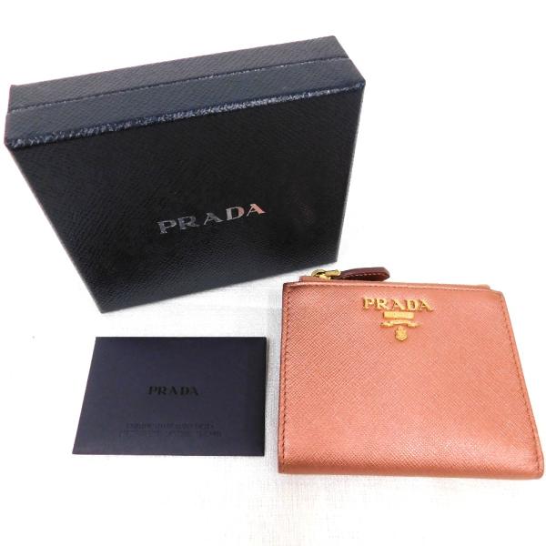Hn461811 コンパクト財布 プラダ 財布 1ML024 #グロスピンク 中古・美  