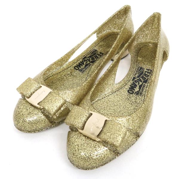 IT329991 フェラガモ パンプス ラバー ゴールド レディース Ferragamo