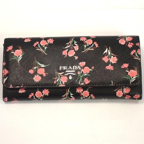 PRADA（プラダ） Th501471 サフィアーノレザー 長財布 花柄 1MH132
