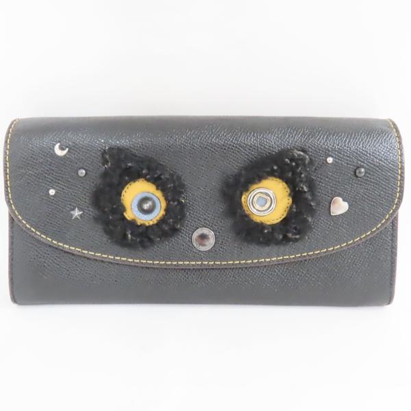 COACH（コーチ） Ts744491 アニマルフェイス長財布 F22724 レザー 黒