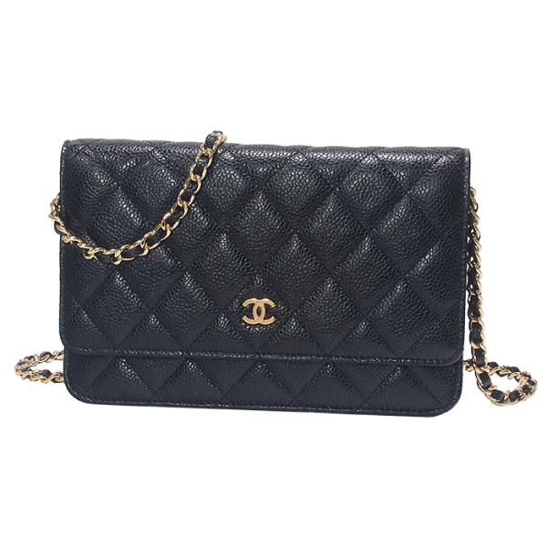シャネル CHANEL マトラッセチェーンウォレット A33814 21番台 ブラック キャビア レディース ショルダーバッグ シャネル CHANEL マトラッセチェーンウォレット A33814 21番台