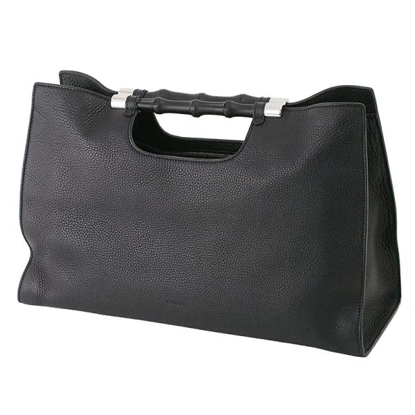 ◇ミウラ◇ グッチ GUCCI バンブー 2WAY バッグ ブラック 370829 : 質  