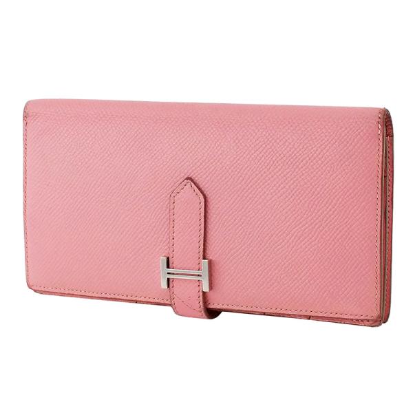 ◇ミウラ◇ エルメス HERMES ベアン スフレ エプソン ピンク 長財布 R