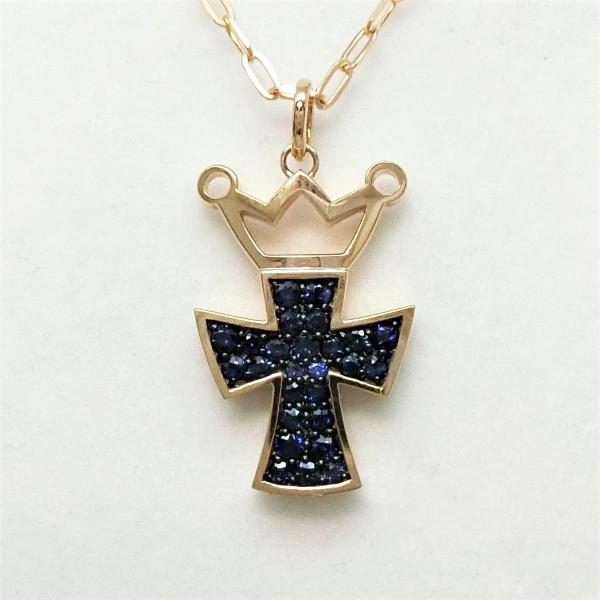 GaGa MILANO ガガミラノ K10 ピンクサファイアクロス ネックレス GaGa MILANO ガガミラノ K10 ピンクサファイアクロス ネックレス