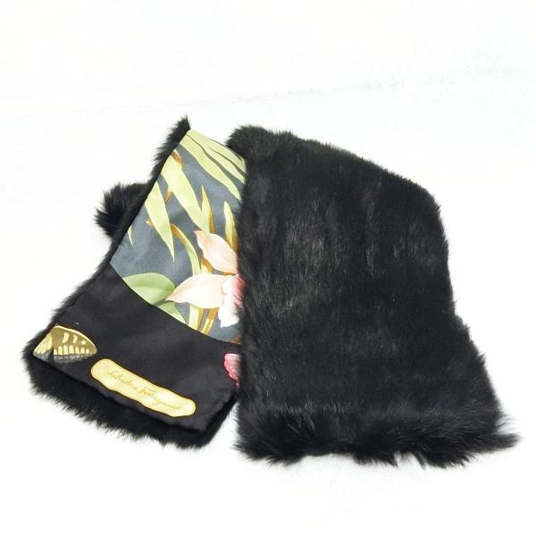 美品 Salvatore Ferragamo フェラガモ マフラー 毛皮 ラパン FERRAGAMO 【送料無料】サルヴァトーレ フェラガモ Ferragamo