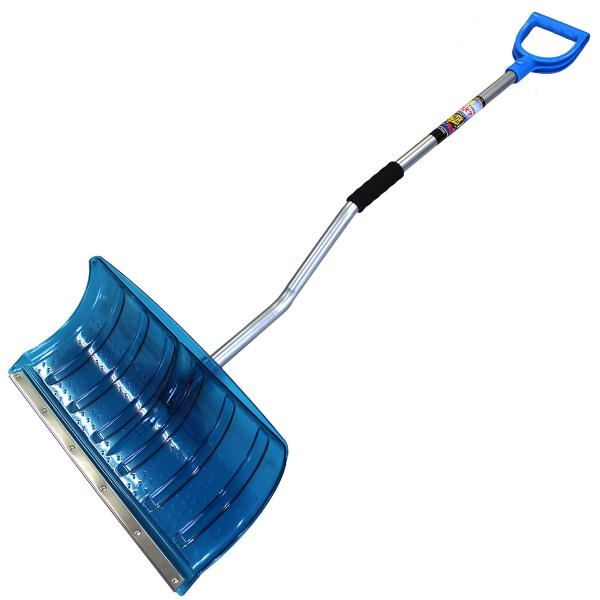 軽くて丈夫なスチールパイプ柄に握りやすいクッショングリップが付いています。柄が曲がっているので、力が入りやすく、しっかりと除雪できます。先にステンレス補強板がついているので、ざくざく雪をかけます。組み立て式です。頭部の柄が入る部分にネジが2...