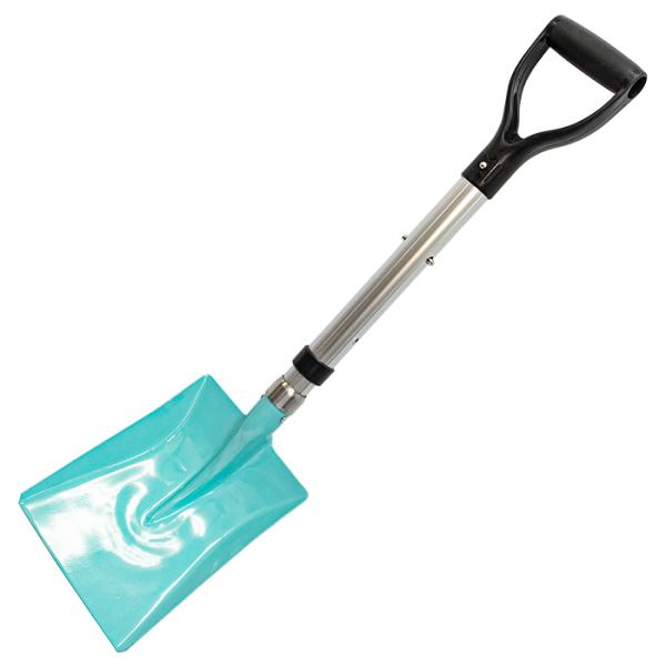 軽量で使いやすいアルミ製の柄と、強度のあるスチール製の頭を組み合わせた伸縮2段式の車載スコップです。全長:790mm・900mmスコップ先幅:220mm重量:1280g