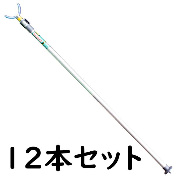 ★12本セットです★伸縮式の果樹園用枝受支柱です。約1.6m〜約2.7mの間で無段階伸縮できます。アルミ製なので軽量です。全長:約1.6m〜約2.7m重量:約1.04kg支柱径:φ約3.3cm＊こちらの商品は大きいため、沖縄県・離島地域への...