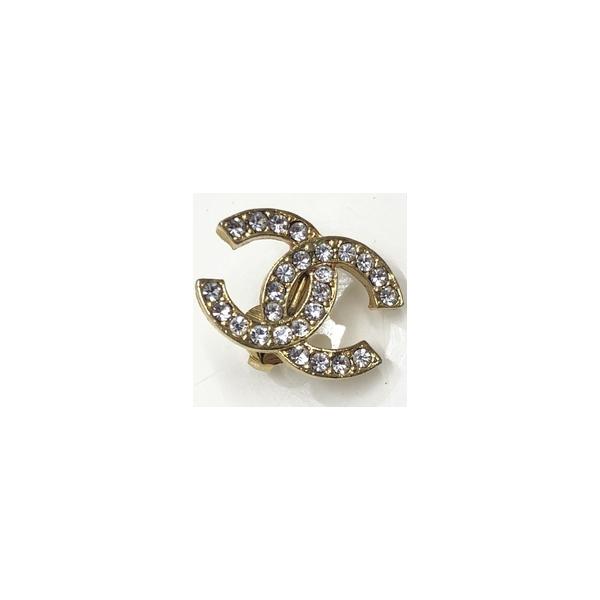 CHANEL シャネル ラインストーン付き イヤリング ゴールド 2084 （片側