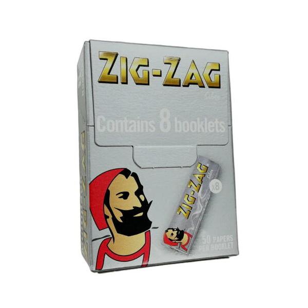 ZIG-ZAG ジグザグ シルバー シングル 巻きたばこ用 ペーパー 50枚×８個入り お得パック マルチパック 柘製作所【メール便250円対応】