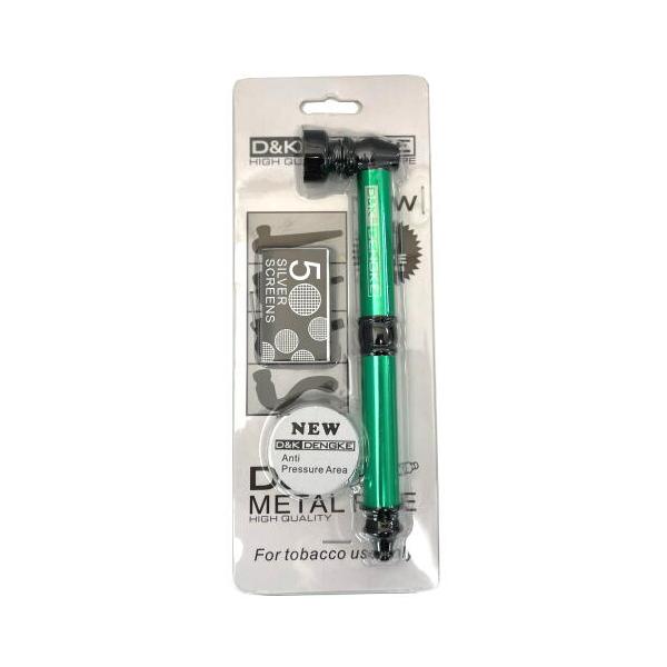メタルパイプ  グリーン 大 スクリーン付 D&K DENGKE スモーキングキセル  メール便250円対応