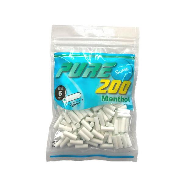 pure ピュア200 スリムメンソール 手巻きタバコ用フィルター 200個入り シャグ 喫煙具 メール便250円対応