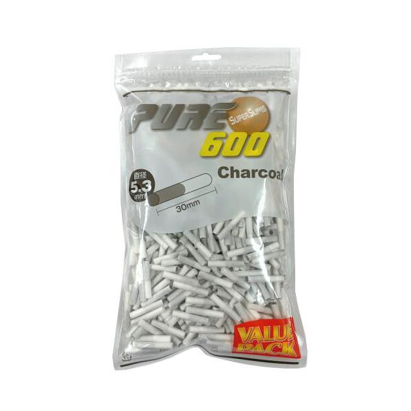 ピュア バリューパック pure スーパースリム チャコールフィルター 600個入り 手巻き シャグ 喫煙具 メール便250円対応