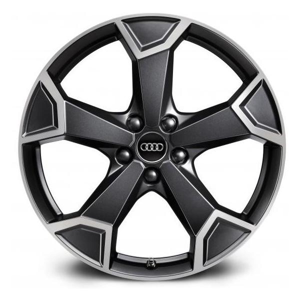 アウディ Audi 5アームセカーレデザインアルミホイール 7J-19 (マットブラック&amp;クオーツグレー) ウインタータイヤ用