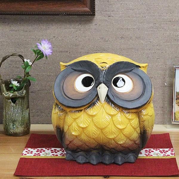 信楽焼 陶照明 フクロウ灯 枝乗りフクロウ 713 極美品】趣あふれる 信楽焼 陶照明 フクロウ灯 枝乗りフクロウ