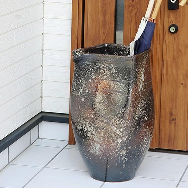 傘立て 陶器 おしゃれ 信楽焼 かさたて 和風 傘入れ モダン 黒 傘立て 陶器 おしゃれ 信楽焼 かさたて 和風 傘入れ モダン 黒