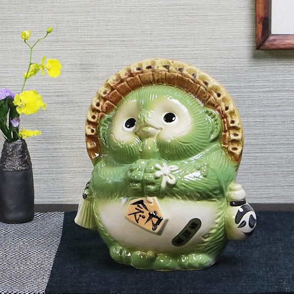 信楽焼 風水狸(緑) たぬき タヌキ 開運 縁起物 可愛い 陶器 商売 信楽焼 風水狸(緑) たぬき タヌキ 開運 縁起物 可愛い 陶器 商売