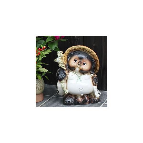 信楽焼 10号ひねり狸(オス) たぬき タヌキ 狸 開運 縁起物 可愛い 陶器