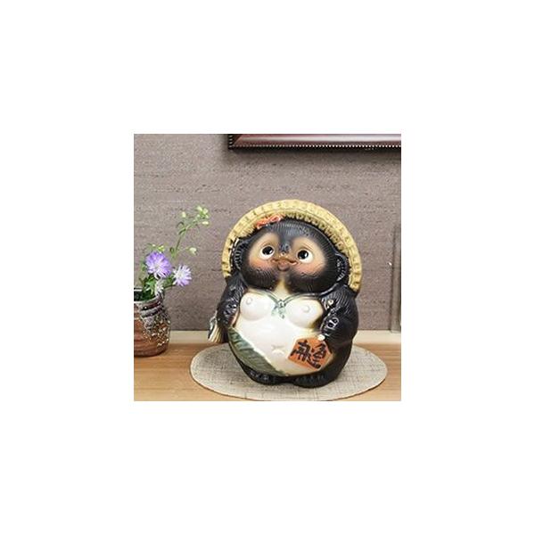 信楽焼 7号お願い狸メス たぬき タヌキ 狸 開運 縁起物 可愛い 陶器 商売繁盛 ギフト 開運 開店祝 置物 かわいい 信楽焼き 女の子 ta-0165