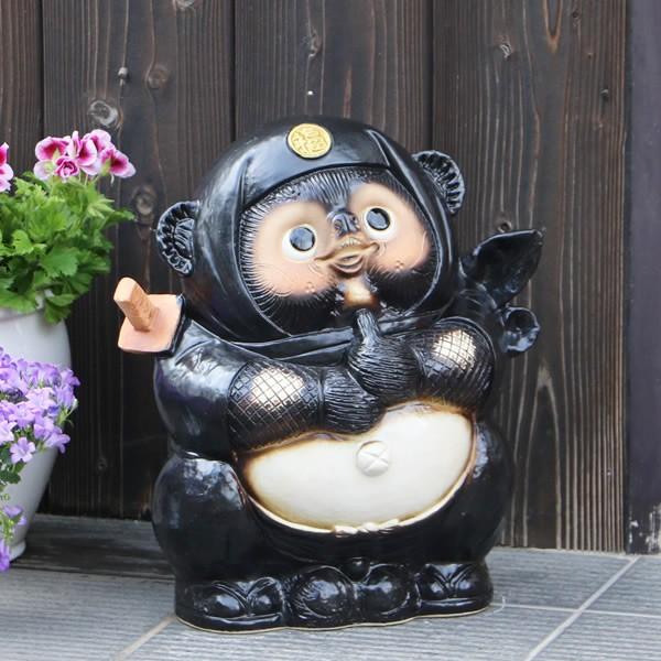 信楽焼 黒忍者狸(大) たぬき タヌキ 開運 縁起物 可愛い 陶器 信楽焼 黒忍者狸(大) たぬき タヌキ 開運 縁起物 可愛い 陶器