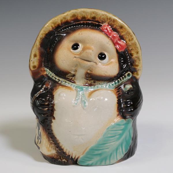 ◆信楽焼　珍しい女の狸さん　長さ32㎝ 　置物 ◇信楽焼 珍しい女の狸さん 長さ32㎝ 置物